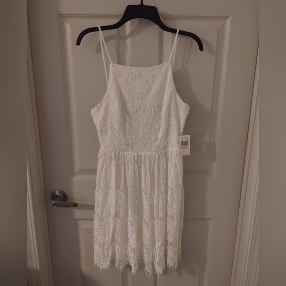 B Darlin Off White Lace Mini Dress Size 11/12 NWT - Picture 1 of 5